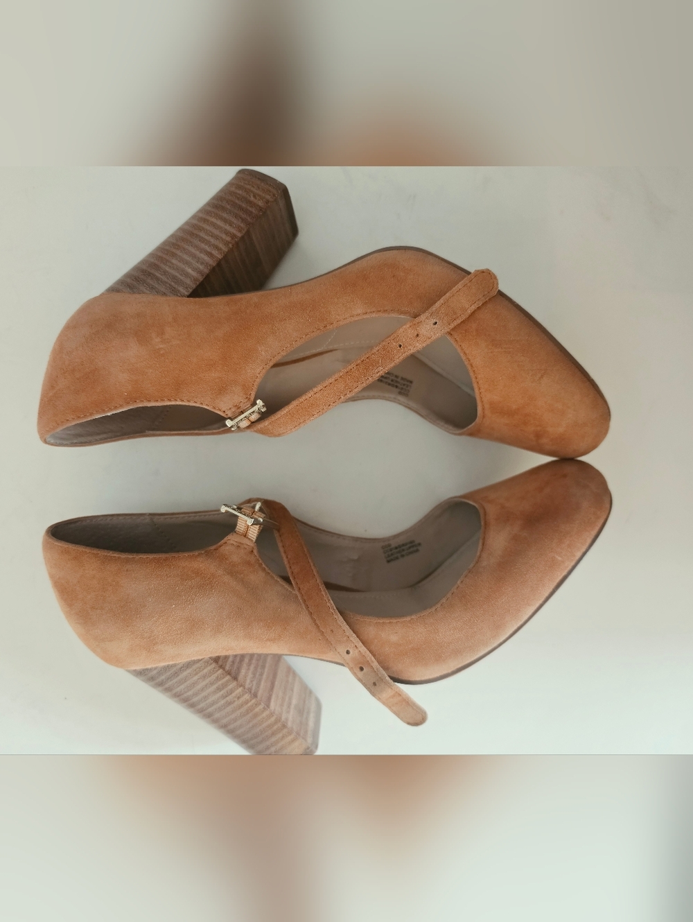Charles by Charles David Tan Suede Mary Jane Heels Women’s Size 8 Block Heel